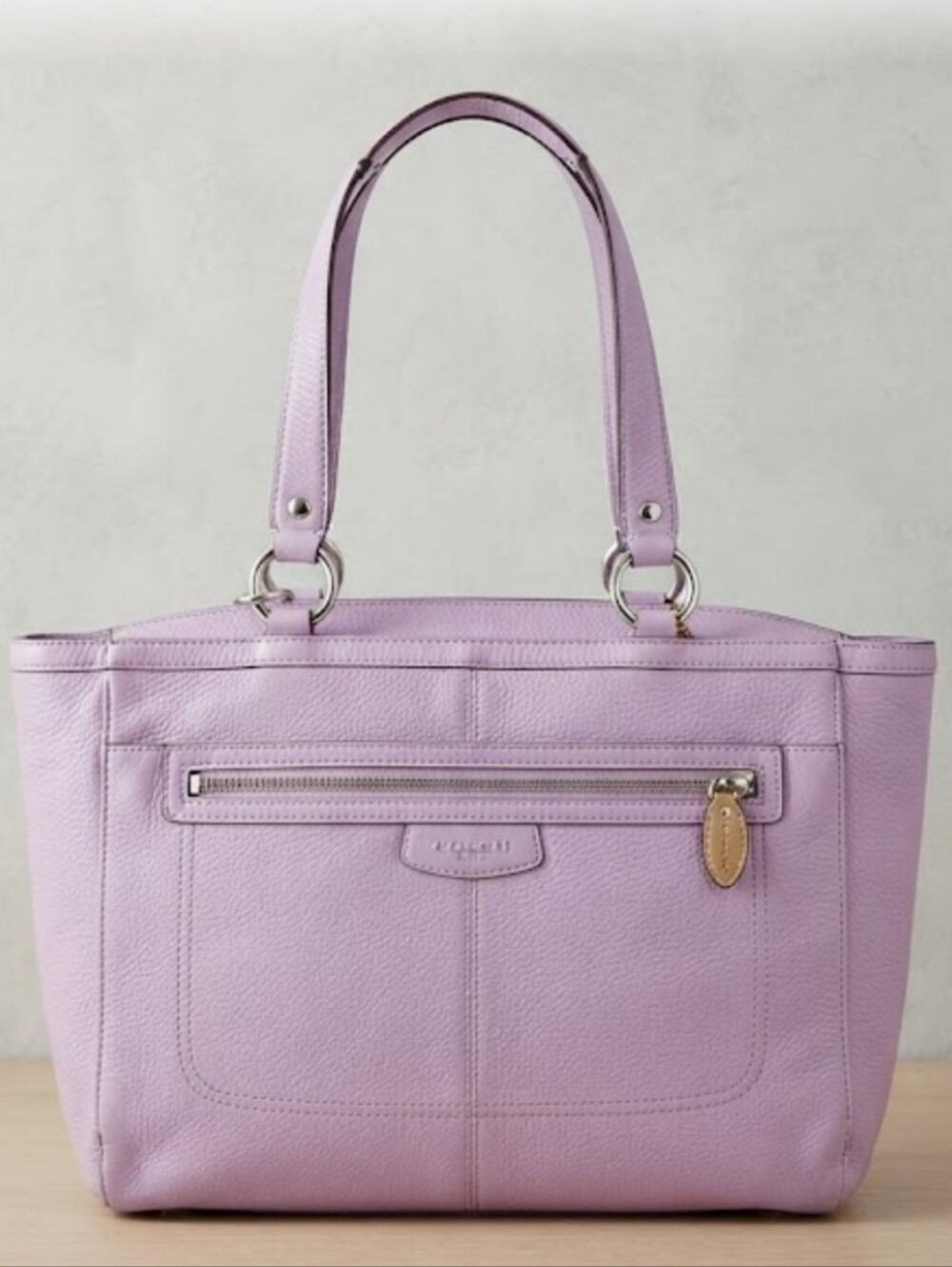 Coach Lavender Leather Leather Tote Bag